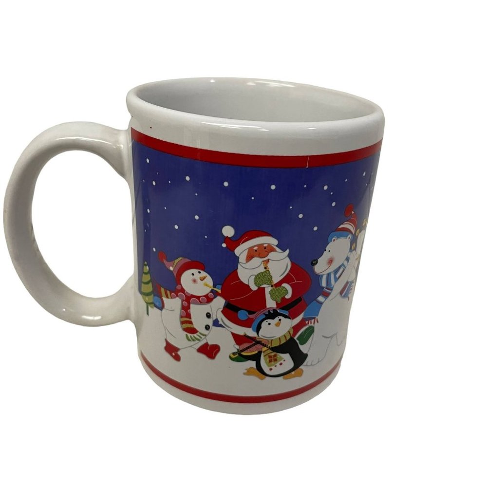 Vintage Christmas Mugs Cups Santa Snowman and Friends Holiday‎ Cheer Coffee Tea